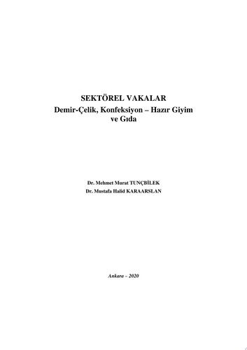Sektörel Vakalar Demir-Çelik, Konfeksiyon-Hazır Giyim ve Gıda