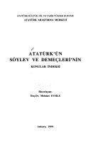 Atatürk'ün söylev ve demeçleri'nin konular indeksi