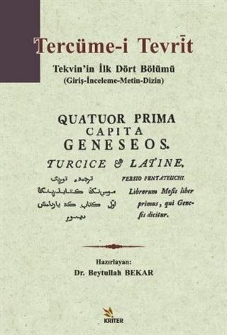 Quatuor Prima Capita Geneseos Turcice & Latine