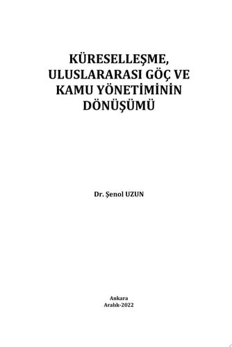 Küreselleşme, Uluslararası Göç ve Kamu Yönetiminin Dönüşümü