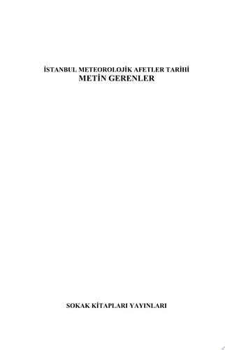 İstanbul Meteorolojik Afetler Tarihi